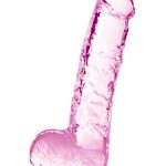 Naturally Yours Crystalline Dildo 6in - Rose