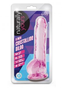 Naturally Yours Crystalline Dildo 8in - Rose