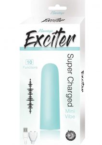 Exciter Mini Vibe Rechargeable Silicone Vibrator - Aqua