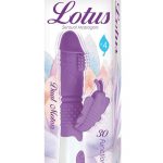 Lotus Sensual Massager #4 Silicone Rabbit Vibrator - Purple/White