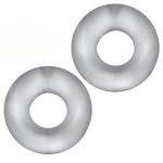 Hunkyjunk Stiffy Bulge Silicone Cock Ring (2 Pack) - Clear Ice