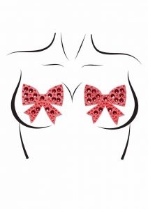 Leg Avenue Rhinestone Bow Nipple Jewels - O/S - Red