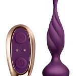 Discover Rechargeable Silicone Anal Vibrator with Remote Control - Purple/Rose Gold