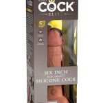 King Cock Elite Dual Density Silicone Dildo 6in - Caramel