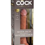 King Cock Elite Dual Density Silicone Dildo 7in - Caramel