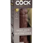 King Cock Elite Dual Density Silicone Dildo 8in - Chocolate