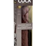 King Cock Elite Dual Density Silicone Dildo 11in - Chocolate