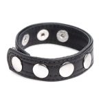 Cock Gear Leather Speed Snap Cock Ring - Black