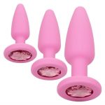 First Time Crystal Booty Kit Silicone Probes (3 piece) - Pink