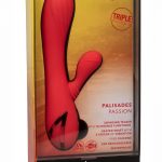 California Dreaming Palisades Passion Rechargeable Silicone Rabbit Vibrator - Red