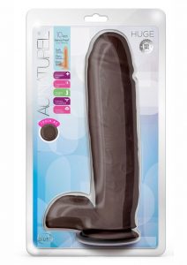 Au Naturel Huge Sensa Feel Dildo with Suction Cup 10in - Chocolate