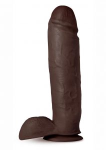 Au Naturel Huge Sensa Feel Dildo with Suction Cup 10in - Chocolate