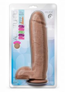 Au Naturel Huge Sensa Feel Dildo with Suction Cup 10in - Mocha