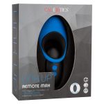 Link Up Remote Max Rechargeable Silicone Dual Stimulating Cock Ring with Remote Control - Blue/Black