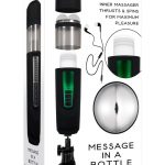 Gender X Message In A Bottle Rechargeable Thrusting Spinning Stroker - Black/Clear