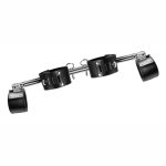 Strict Leather Adjustable Swiveling Spreader bar with Leather Cuffs - Silver/Black