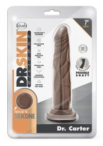 Dr. Skin Dr. Carter Silicone Dildo with Suction Cup 7.5in - Chocolate