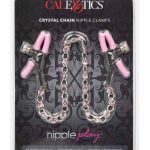 Nipple Play Crystal Chain Nipple Clamps - Pink