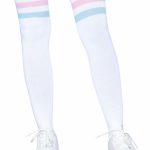 Leg Avenue Athlete Thigh Hi 3 Stripe Top - O/S - Pink/Blue