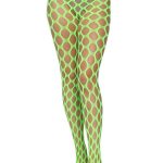 Leg Avenue Jumbo Pothole Net Tights - O/S - Neon Green