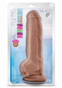 Au Naturel Big Boy Dildo With Balls 10in - Caramel