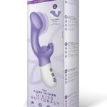 The Come Hither G-Kiss Butterfly Silicone Rechargeable Rabbit Vibrator - Purple