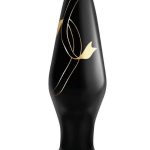 Secret Kisses Handblown Glass Plug 4.5in - Black/Gold