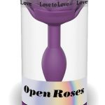 Open Roses Silicone Anal Plug - Small - Purple Rain