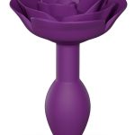 Open Roses Silicone Anal Plug - Small - Purple Rain