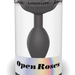 Open Roses Silicone Anal Plug - Large - Black Onyx