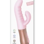 Sassy Bunny Dual Motor Rechargeable Silicone Thrusting Rabbit Vibrator - Baby Pink