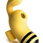 Shegasm Sucky Bee Rechargeable Silicone Clitroal Stimulating Finger Vibe - Black/Yellow