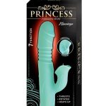 Princess Passion Heat Rechargeable Silicone Warming Vibrator with Clitoral Wheel - Aqua