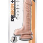 Dr. Skin Plus Posable Dildo with Balls 9in - Vanilla