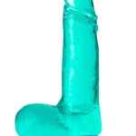 B Yours Plus Rock n` Roll Realistic Dildo with Balls 7.25in - Teal