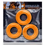 Oxballs Fat Willy Jumbo Cock Ring (3 pack) - Orange