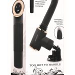 Too Hot to Handle Rechargeable Silicone Thrusting Vibrator with Suction Cup - Black