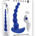 Gender X Beaded Pleasure Rechargeable Silicone Probe with Remote Control - Blue