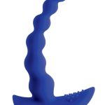 Gender X Beaded Pleasure Rechargeable Silicone Probe with Remote Control - Blue