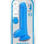 Neo Dual Density Dildo 9in - Neon Blue