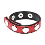 Cock Gear Leather Speed Snap Cock Ring - Red