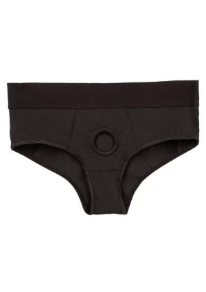 Her Royal Harness Backless Brief - Small/Medium - Black