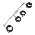 Lux Fetish 4 Cuff Expandable Spreader Bar Set - Black