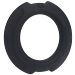 OptiMALE Flexisteel Soft Silicone With Inner Metal Core Cock Ring 43mm- Black