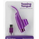 PowerBullet Silicone Teasing Tongue With Mini Rechargeable Bullet 2.5in - Purple