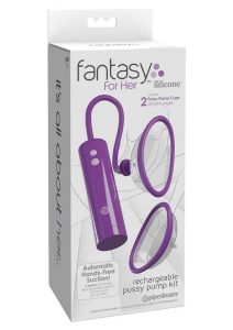 Fantasy For Her Rechargeable Pleasure Pump Kit with Remote Control - Purple/Clear