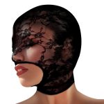 Master Series Lace Seduction Lace Bondage Hood - Black