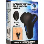 Trinity Men 10X Silicone Cock andamp; Ball Ring with Taint Stim andamp; Remote Control - Black