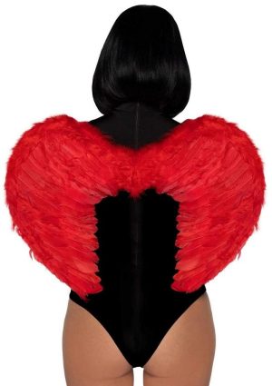 Marabou Trim Wings - O/S - Red