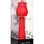 Inmi Bloomgasm Racy Rose Thrusting andamp; Licking Rose Rechargeable Silicone Vibrator - Red